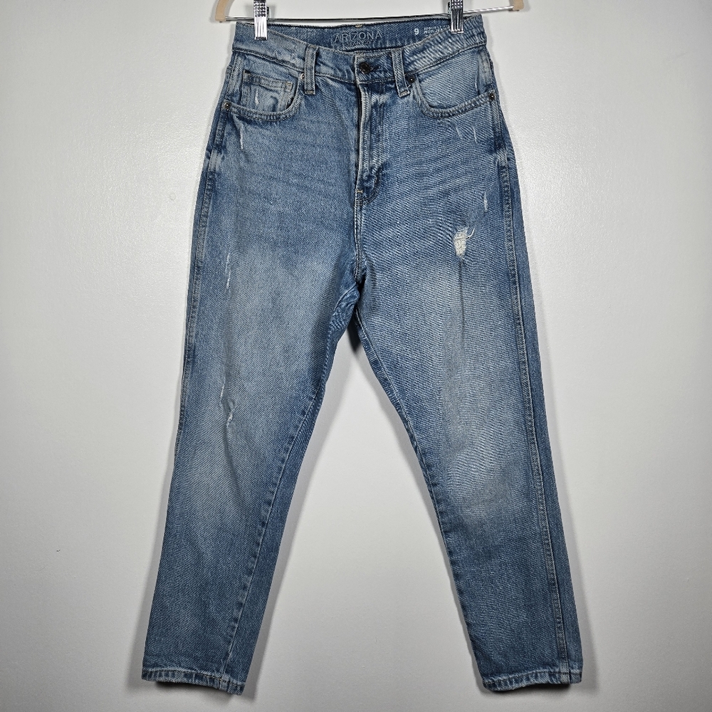 Arizona Jeans Co. High Rise Mom Jeans Blue Denim Juniors Size 9